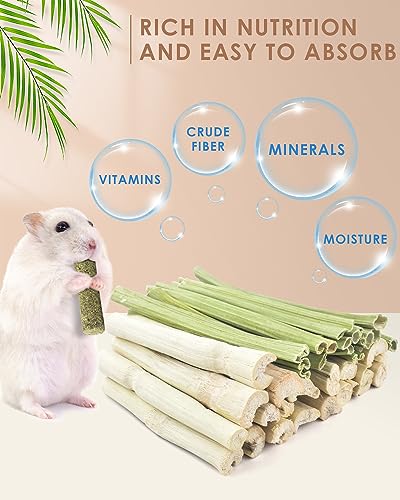 Bissap 40PCS Rabbit Chew Sticks, 20PCS Sweet Bamboo Chew Sticks & 20PCS Papaya Stems Bunny Chews for Rabbit Ha - view 3