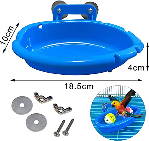 Bird Bath for Cage with 3 Balls Bird Tub Bowl Basin Hanging Birdbath Toy Pet Parrot Cage Budgie Accessories Sh - view 3