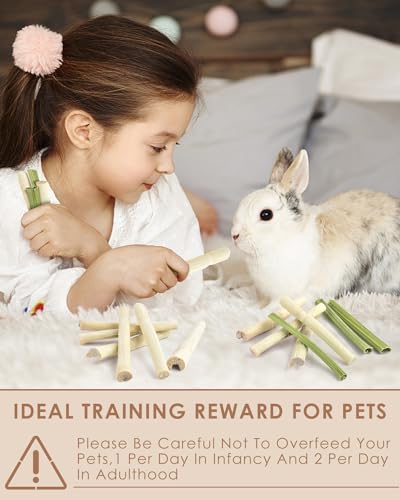Bissap 40PCS Rabbit Chew Sticks, 20PCS Sweet Bamboo Chew Sticks & 20PCS Papaya Stems Bunny Chews for Rabbit Ha - view 5