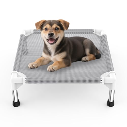 Elevated Dog Bed with Teslin Cooling Fabric - Lightweight Dog Cot for Small Dogs, Waterproof & Washable Breath - view 2