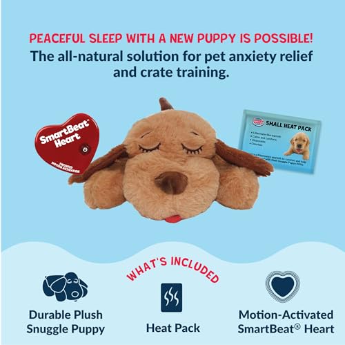Snuggle Puppy Junior, Heartbeat Puppy Toy for Small Breeds, Smaller Plush Dog Toy with Real-Feel Pulse, Design - view 4