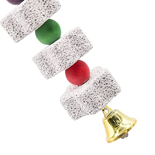 2 Pack Large Chicken Chewing Toy, Chick Beak Grinding Calcium Stone with Bells, Cage Accessories for Bird Parr - view 4