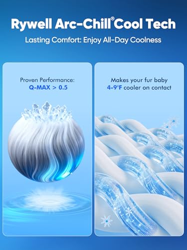 Rywell Dog Cooling Mat 2.0,44 * 32 Thicken Cooling Mat for Extra Large Dog, Internal Waterproof& Endothermic C - view 4