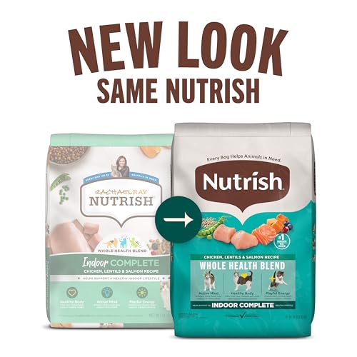 Nutrish Indoor Complete Chicken, Lentils & Salmon Recipe Dry Cat Food, 6 lb. Bag, Packaging May Vary (Rachael  - view 3