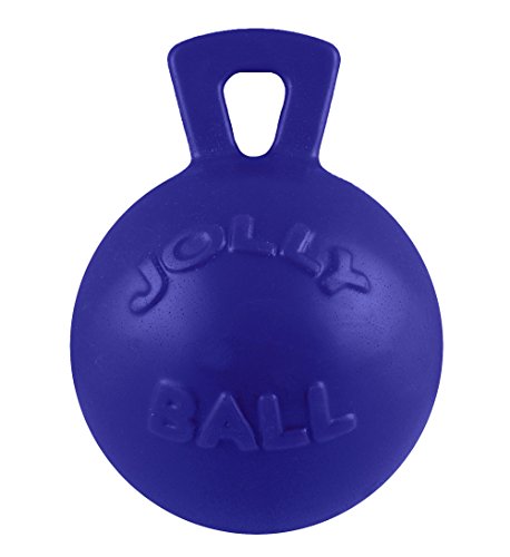 Jolly Pets Tug-n-Toss Dog Toy Ball with Handle, 8 Inches/Large, Blue - view 2