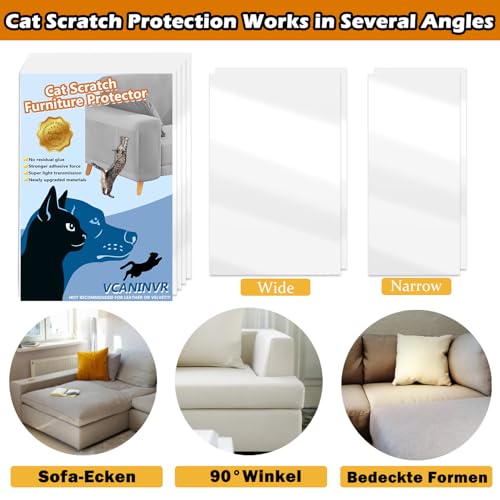 12 Pack Cat Scratch Furniture Protector Anti-Scratch Deterrent Tapes Premium Cat Couch Protector with Strong S - view 7