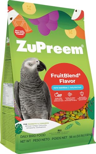 ZuPreem FruitBlend Bird Pellets, Daily Bird Food for Parrot, Conure, Caique, African Grey, Eclectus, Small Coc - view 2