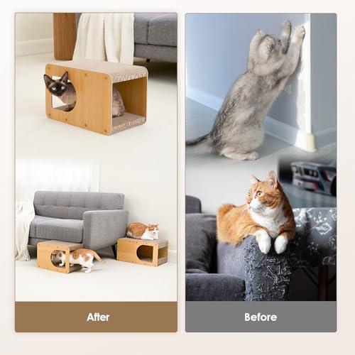 EHEYCIGA Cardboard Cat Scratcher House, 17-Inch Corrugated Cat Scratcher for Indoor Cats, Kitten Scratching Bo - view 4