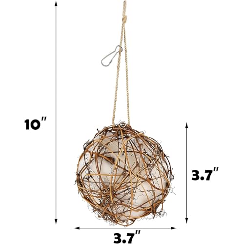 winemana Bird Nesting Material Holder for Hummingbirds, 3 Pack Natural Nesting Balls with Cotton Fibers for Wi - view 4