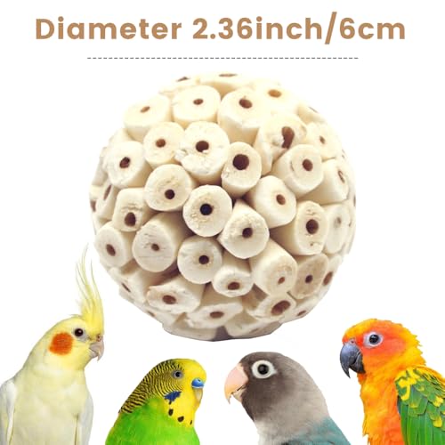 4PCS Bird Toys Sola Balls 2.36'' - Bird Foraging Toy, Sola Atta Ball, Parrot Chew Shred Toy for Sharpening Cla - view 7
