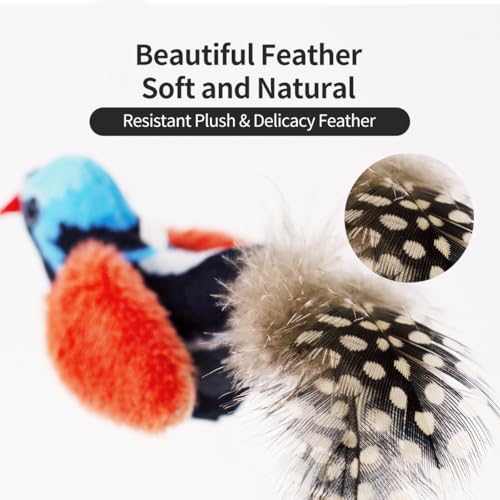 Catnip Cat Toys Satisfy Cat's Natural Hunting Instintion for Indoors Cats Feather Toys Interactive with Lifeli - view 5