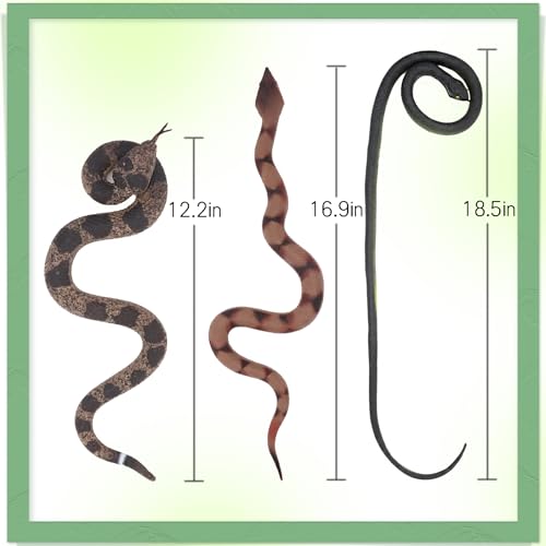 3PCS Rubber Snakes Fake Snake, Realistic Rubber Snake Toy to Keep Birds Away for Garden, Lifelike Plastic Fake - view 3