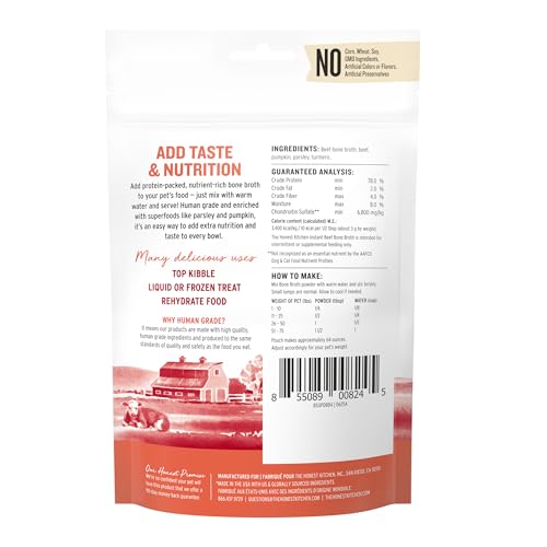The Honest Kitchen Human Grade Daily Boosts Instant Beef Bone Broth with Turmeric for Dogs 3.6 Ounces - view 3