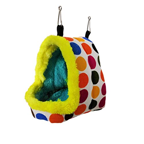 Litewoo Bird Hanging Hammock Winter Warm Parrot Nest House Bed Plush Snuggle Pet Cave Hammock Toy for Conure L - view 7