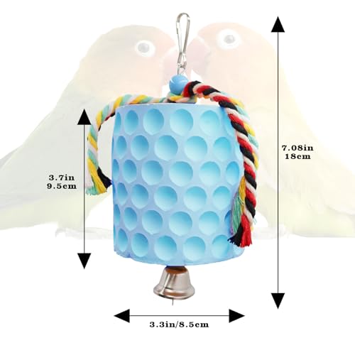 Extra Large Bird Chewing Toy, Parrot Beak Grinding Calcium Stone with Bells, Bird Cage Accessories, Cage Toys  - view 6
