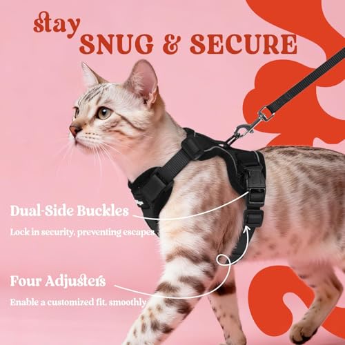 rabbitgoo Cat Harness and Leash for Walking, Escape Proof Soft Adjustable Vest Harnesses for Cats, Easy Contro - view 7