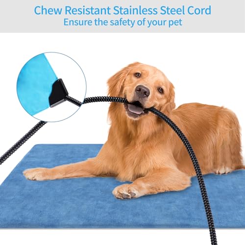 Pet Heating Pad for Cats Dogs Indoor Outdoor Waterproof Electric Heated Pads Mat with Stainless Chew Resistant - view 4