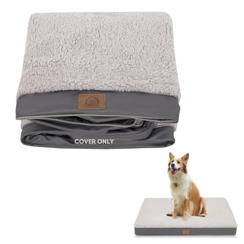 Sunheir Washable Large Dog Bed Covers Soft Plush Replacement, Waterproof Dog Bed Liner, Pet Bed Cover with Zip - view 2