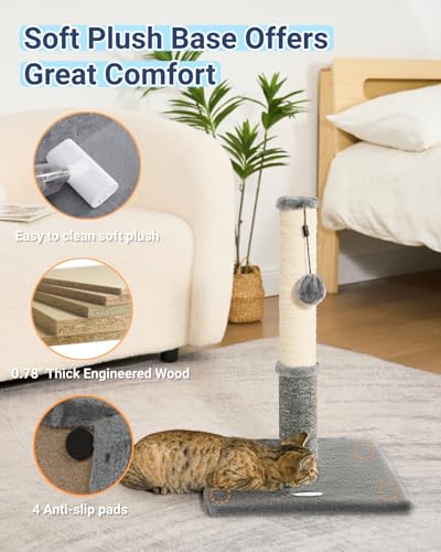 Happi N Pets Cat Scratching Post, Cat Scratcher for Indoor Cats, Sisal Scratching Post & Carpet Post in One, S - view 7