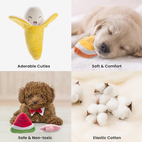 Nocciola Dog Squeaky Toys, Plush Small Dog Toys for Dogs, Stuffed with Squeakers,12 pcs Puppy Toys with a Carr - view 3