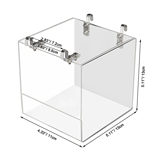 Bird Bath Cage, Cleaning Pet Supplies Cockatiel Bird Bathtub with Hanging Hooks for Little Bird Parrots Spacio - view 3