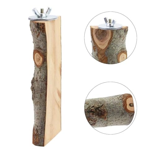 BILLIOTEAM 4 Pack Natural Wood Bird Perch Parrot Stand Branches Fork Toys,Pet Bird Cage Wooden Hanging Perch P - view 4