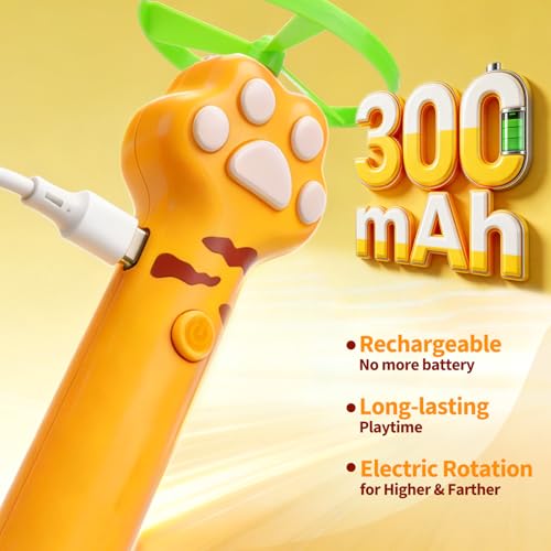 BABORUI Cat Toy Disc Launcher, Rechargeable Interactive Cat Fetch Toy Launcher with 8 Flying Discs, Flying Enr - view 4