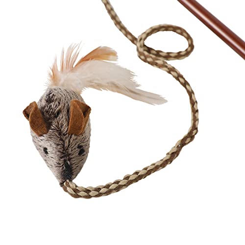 OurPet's Play-N-Squeak Teathered & Feathered Play Wand Cat Toy, for All Breed Sizes - view 3