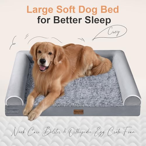 Large Dog Bed Orthopedic Washable: Beds Bolster XL Bed Large Big Dogs Memory Foam Couch Sofa Waterproof with R - view 3