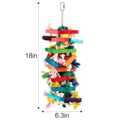 Extra Large Natural Wood Bird Toys for Macaws, African Grey, Parrots Gifts - view 7