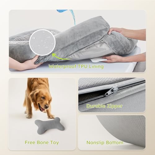 Extra Large Dog Bed, Orthopedic Dog Bed with Cooling Gel Memory Foam, Waterproof XL Pet Bed with Removable Was - view 7