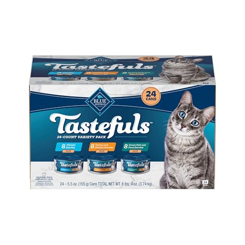 Blue Buffalo Tastefuls Wet Cat Food Paté Variety Pack, Made with Natural Ingredients, Chicken, Turkey & Chicke - view 2