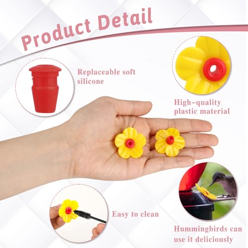 16 Pieces Hummingbird Feeders Replacement Flowers Yellow Pet Replacement Bird Feeder Replacement Parts with 2  - view 4