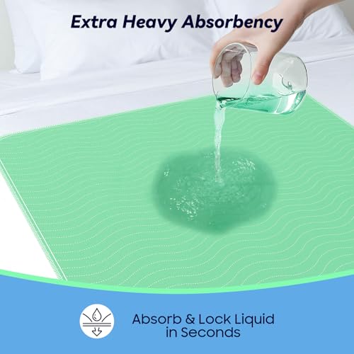 4 Pack 36” x 36” Extra Heavy Absorbency Washable Underpads, Waterproof Quick Drying Nursing Incontinence Reusa - view 4