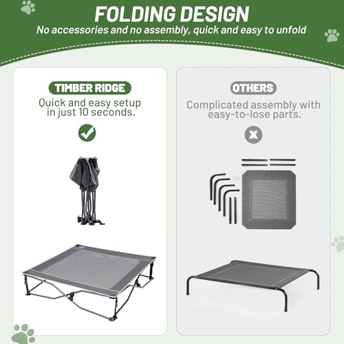 TIMBER RIDGE Outdoor Dog Bed, Cooling Elevated Pet Bed Portable Raised Dog Bed with Breathable Mesh, Dog Bed F - view 5