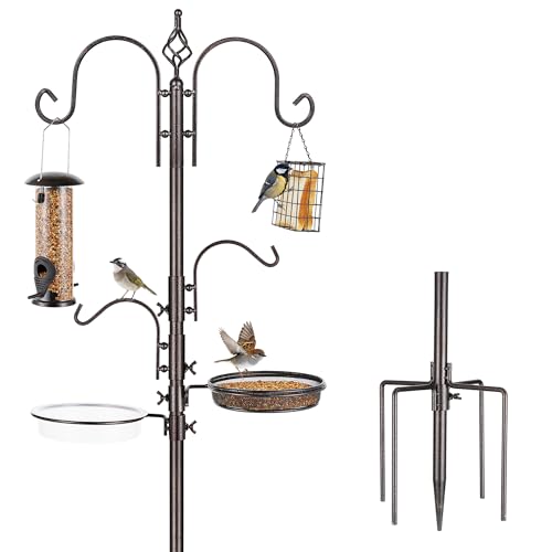 ERYTLLY Bird Feeding Station Kit Bird Feeder Pole Wild Bird Feeder Hanging Kit Planter Hanger Multi Feeder Han - view 2