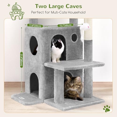 Globlazer Cat Tree Tower for Indoor Cats, 50-inch Adult Cat Tree House for Large Adult Cats with Steps, Scratc - view 5