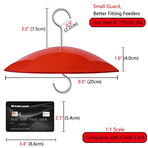 8" Mini Weather Guard for Bird Feeder - Small Protective Dome Cover Against Rain/Snow/Sun - Red Dia. 20CM - view 3