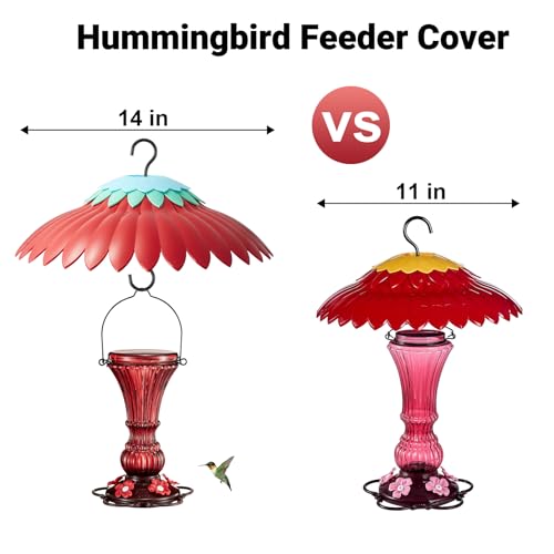 Bird Feeder Weather Guard Dome Cover Red Rain Shade for Hummingbird Feeders Built-in Moat Proof, Easy to Insta - view 3