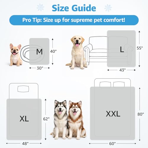 Cooling Blanket for Dogs, 0.4 Q-MAX Dog Cooling Blanket Washable, Cool to Touch Pet Blanket Cooling Comforter  - view 7