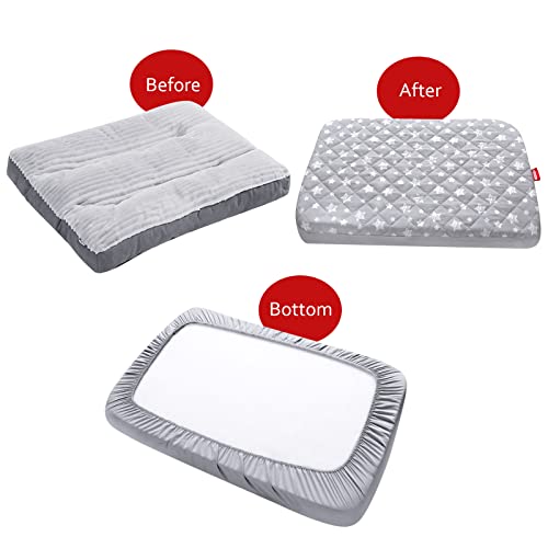 Waterproof Dog Bed Covers Replacement Washable Pet Hair Easy to Remove, Noiseless Quilted Puppy Pet Bed Cover  - view 5