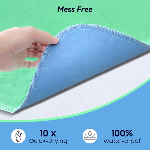 4 Pack 36” x 36” Extra Heavy Absorbency Washable Underpads, Waterproof Quick Drying Nursing Incontinence Reusa - view 5
