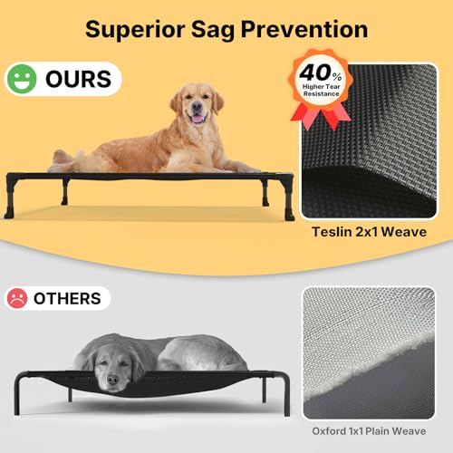 Veehoo Outdoor Elevated Dog Bed Large Sized Dogs, Large Cooling Raised Dog Cots Beds Training Platform Off Gro - view 4