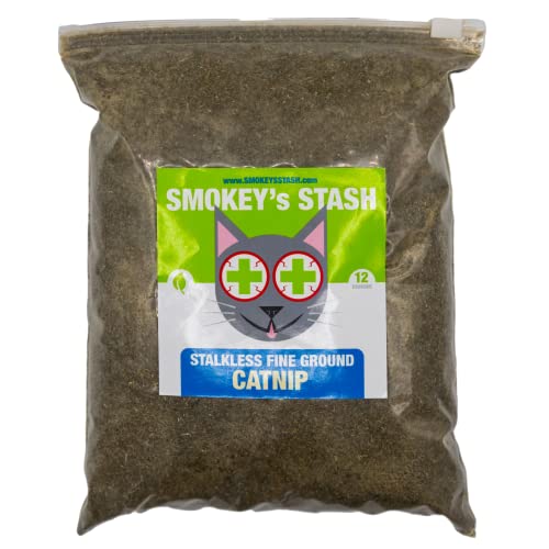 Smokey's Stash Catnip Stalkless Dried Ground Premium Bulk 12 Ounce Bag Strong Cat nip for Cats - view 8