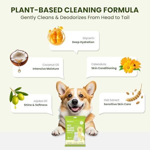 36PCS Hypoallergenic Pet Glove Wipes for Dogs & Cats - Quick Clean & Deodorizing Between Baths & Travel | Dog  - view 4
