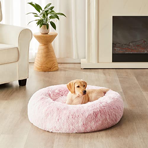 WNPETHOME Calming Dog Bed Cat Bed Donut, Faux Fur Pet Bed Self-Warming Donut Cuddler, Comfortable Round Plush  - view 7