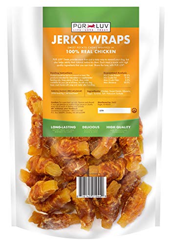 Pur Luv Chicken Wrapped Sweet Potato Dog Treats, Rawhide Free Jerky Wraps, Made with Real Chicken, 16 Oz, Heal - view 3