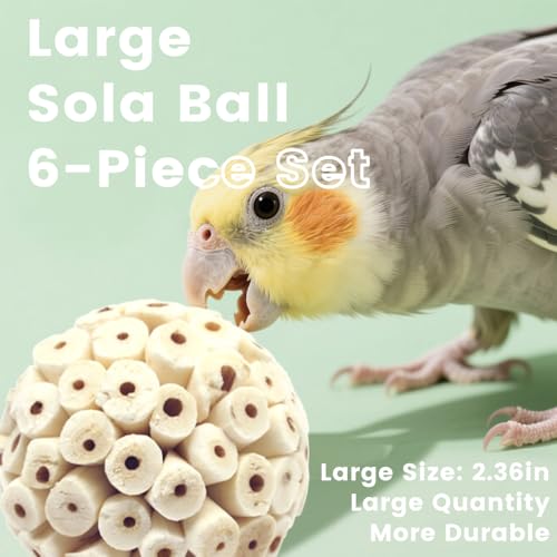 4PCS Bird Toys Sola Balls 2.36'' - Bird Foraging Toy, Sola Atta Ball, Parrot Chew Shred Toy for Sharpening Cla - view 5