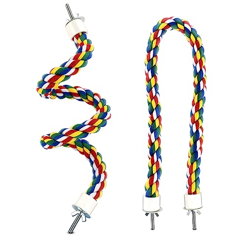 Bird Bungee Climbing Swing - Colorful Parakeet Rope Perch (23.6 Inches) - view 2