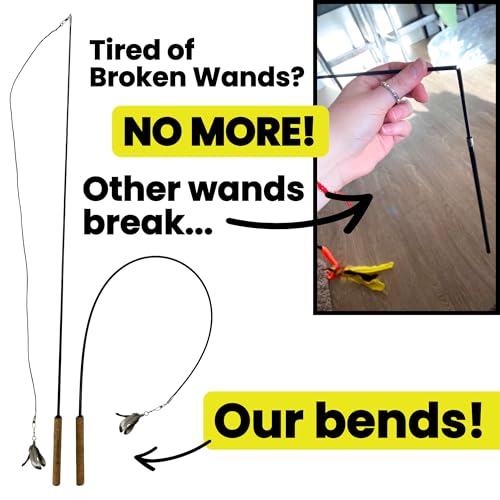 Forever Stick - The Unbreakable Cat Wand Toy, Durable Cat Toy Wand, Extra Long Cat String Toy, Cat Fishing Pol - view 3